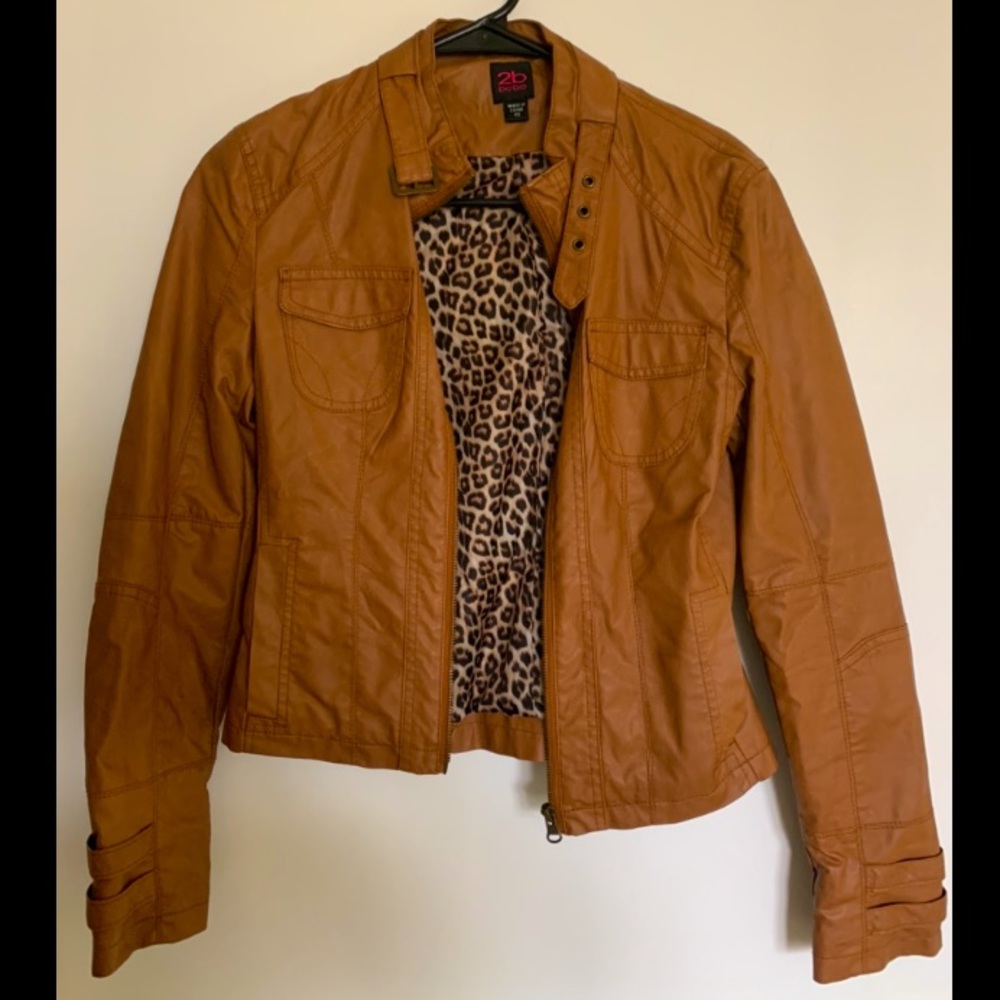 2B Bebe Tan Leather Jacket